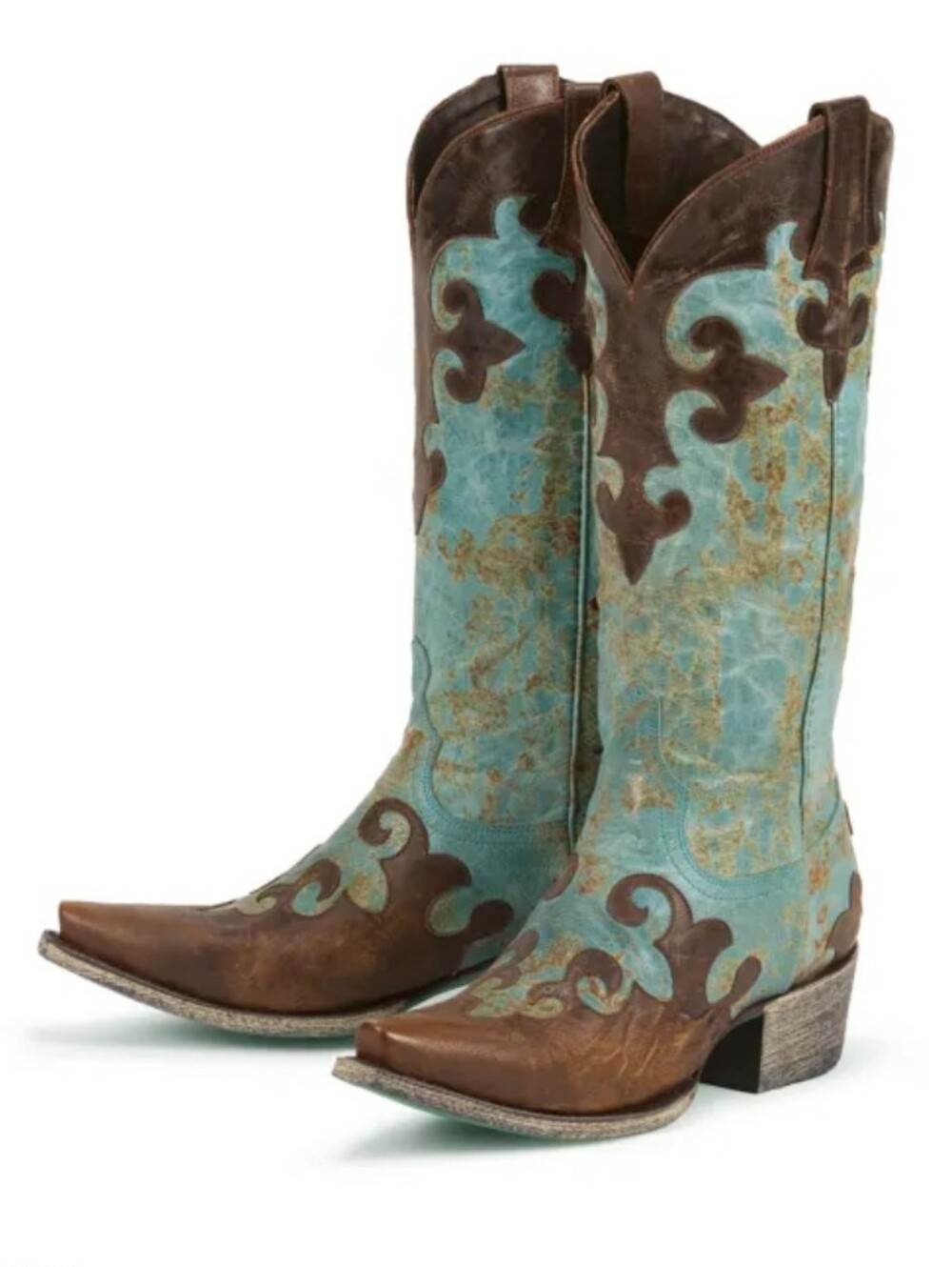 Lane Women's Boots Turquoise and Brown Western Cowboy Casual Boots